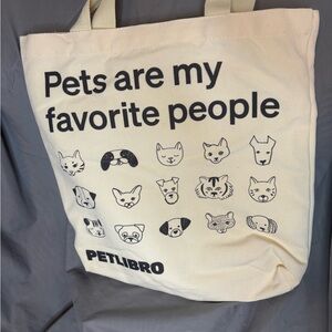 ‘Pets Are My Favorite People’ Petlibro Canvas Tote Bag with Animal Print